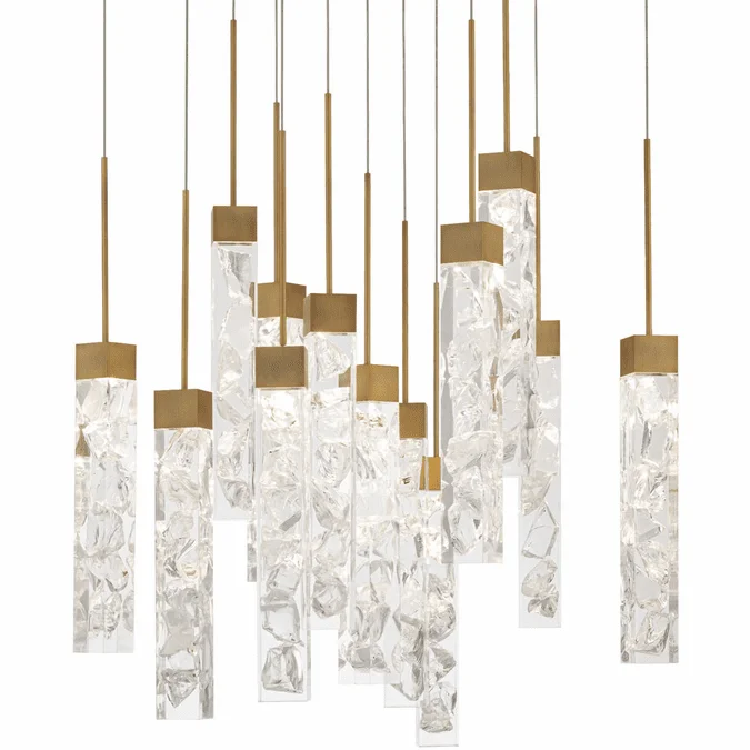 Modern Forms PD-78013S-AB Minx Contemporary Aged Brass LED Multi Hanging Pendant Lighting
