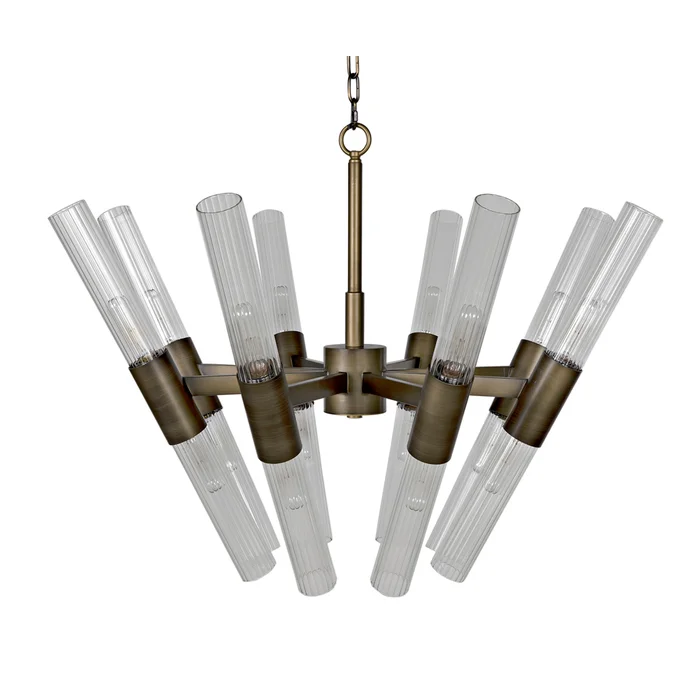 moira chandelier, aged brass finish