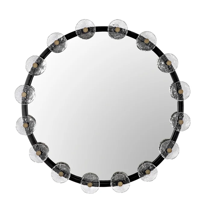 moira mirror with glass details, black metal