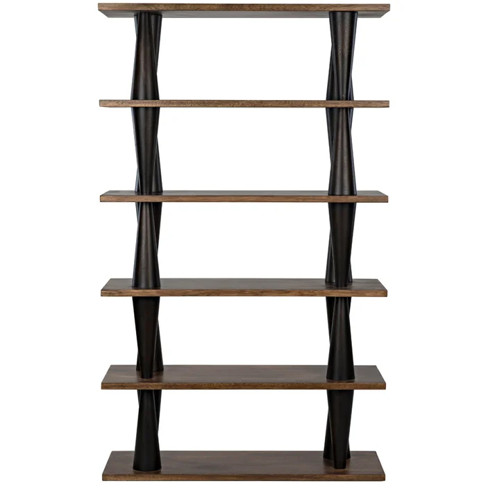 mood bookcase, ebony and dark walnut