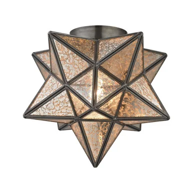 Moravian Star One Light Flush Mount in Oil Rubbed Bronze (45|1145-004)