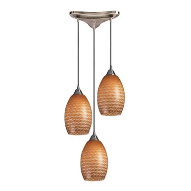 Mulinello Three Light Pendant in Satin Nickel (45|517-3C)