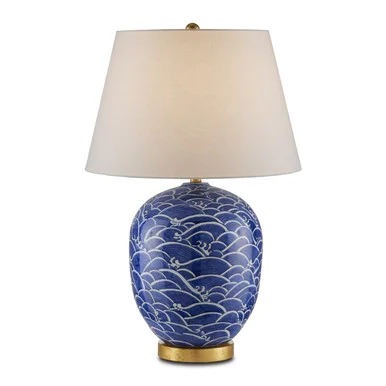 Nami Blue Table Lamp One Light Table Lamp in Blue/White/Gold Leaf (142|6000-0842)