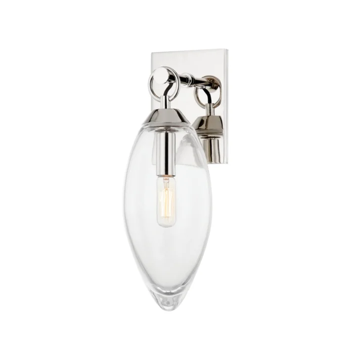 Nantucket 1-Light Wall Sconce in Polished Nickel 4.5L x 4.5W x 13.5H
