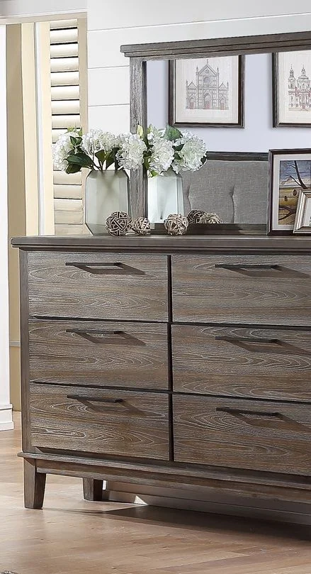 New Classic Furniture Cagney 6 Drawer Dresser in Vintage Gray B594G-050