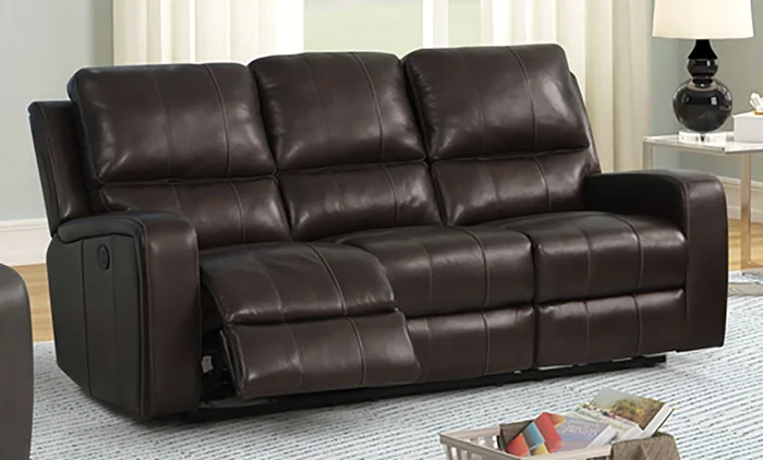 New Classic Furniture Linton Sofa with Power Footrest in Brown L1721-30P1-LDB