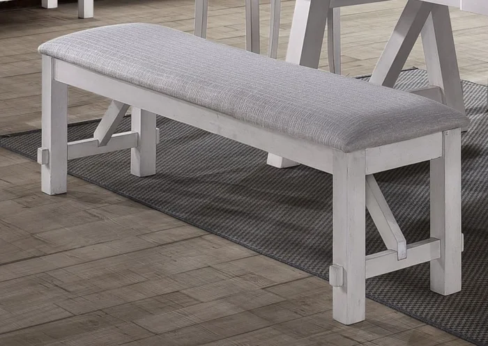 New Classic Furniture Maisie Bench in White Brown D1903-25 PROMO