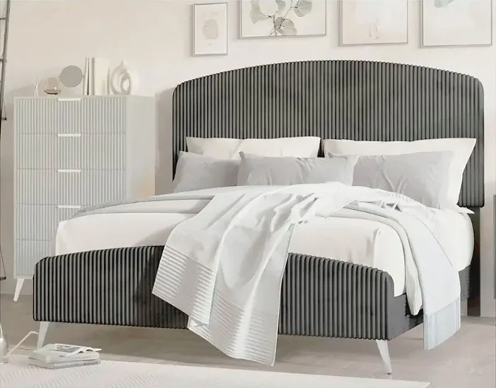 New Classic Kailani King Panel Bed in Gray