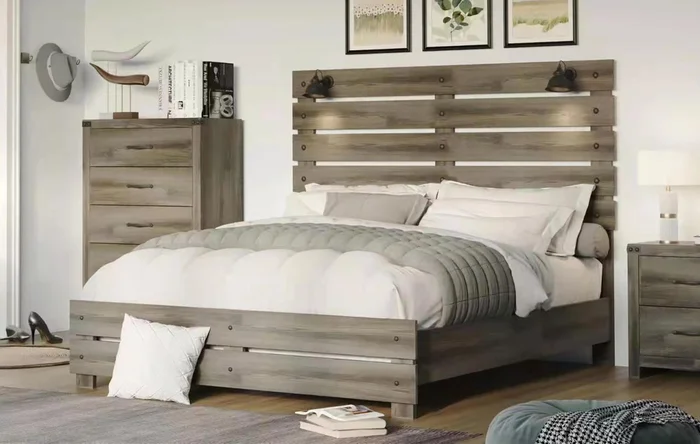 New Classic Misty Lodge Twin Panel Bed in Gray B6303-500 PROMO