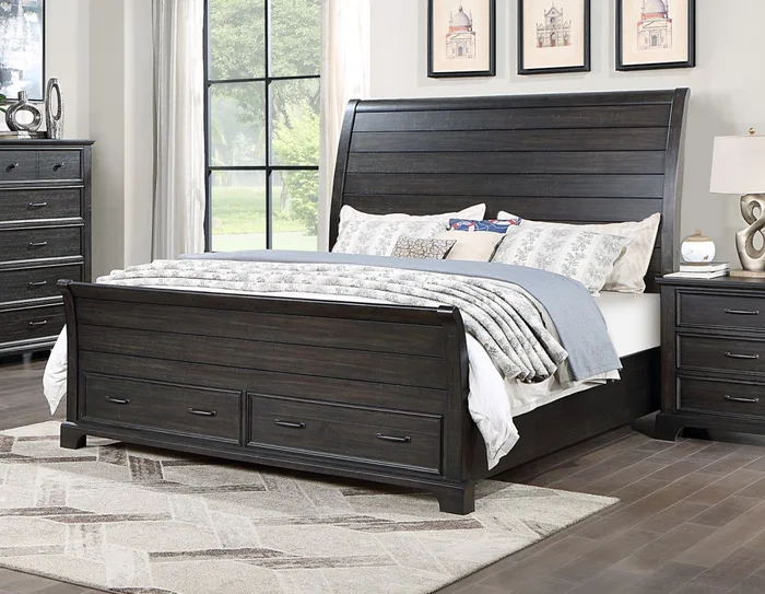New Classic Stafford County Cal King Panel Bed in Brown