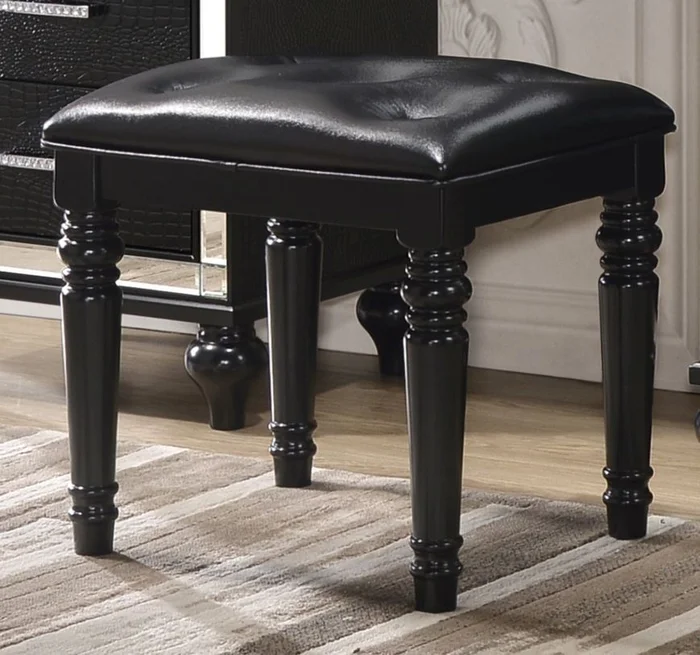 New Classic Valentino Vanity Table Stool in Black BA9698B-092 PROMO