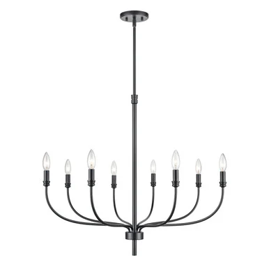 Newland Eight Light Chandelier in Matte Black (45|81517/8)