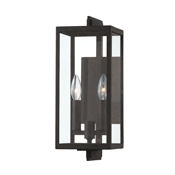 Nico Wall Sconce 2-Light Outdoor LED in French Iron 6.25L x 6.25W x 16H