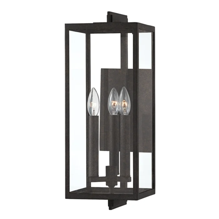 Nico Wall Sconce 3-Light Outdoor LED in French Iron 7.5L x 7.5W x 20H