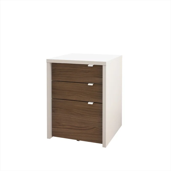 Nordika Liber-T Filing Cabinet – White/Walnut | Classeur Liber-T Nordika – blanc et noyer | D08HZW9E