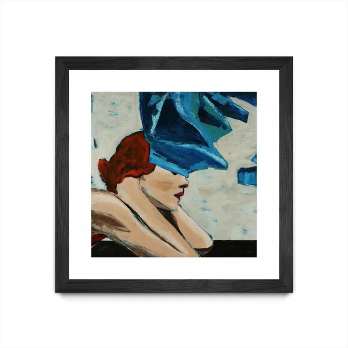 On The Rocks Matted and Framed Black 36×36 Wall Art|uvre dart murale encadre noire et mate On The Rocks 36×36