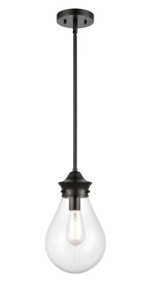 One Light Mini Pendant in Matte Black (405|414-1S-BK-G4142-8)