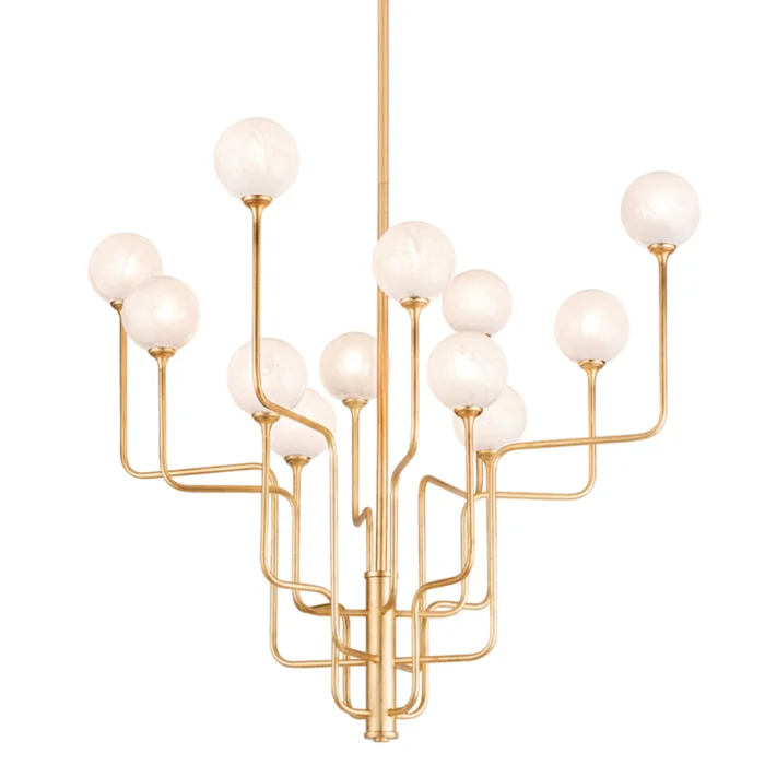 Onyx 12-Light Chandelier in Vintage Gold Leaf 45L x 45W x 39H