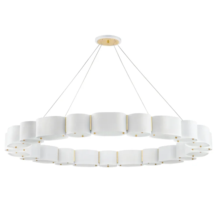 Opal 22-Light Chandelier in Soft White/Vintage Brass 50L x 50W x 4H