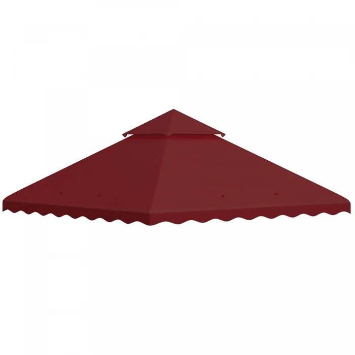 Outsunny 10′ X 10′ Gazebo Replacement Canopy, 2-tier Gazebo Cover Burgundy|Outsunny Auvent De Remplacement Pour Tonnelle 10′ X 10′, 2 Niveaux, Rouge