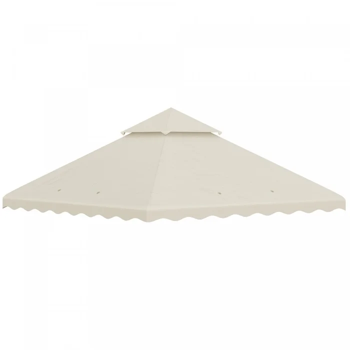 Outsunny 10′ X 10′ Gazebo Replacement Canopy, 2-tier Gazebo Cover, Cream|Outsunny Auvent De Remplacement Pour Tonnelle 10′ X 10′, 2 Niveaux, Blanc