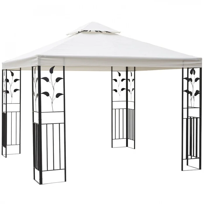 Outsunny 10′ X 10′ Outdoor Garden Metal Gazebo Patio Canopy Marquee Patio Party Tent Canopy Shelter |Outsunny 10 ‘x 10’ Jardin Exterieur En Metal Tonnelle Patio Auvent Chapiteau Patio Tente De Fete Auv