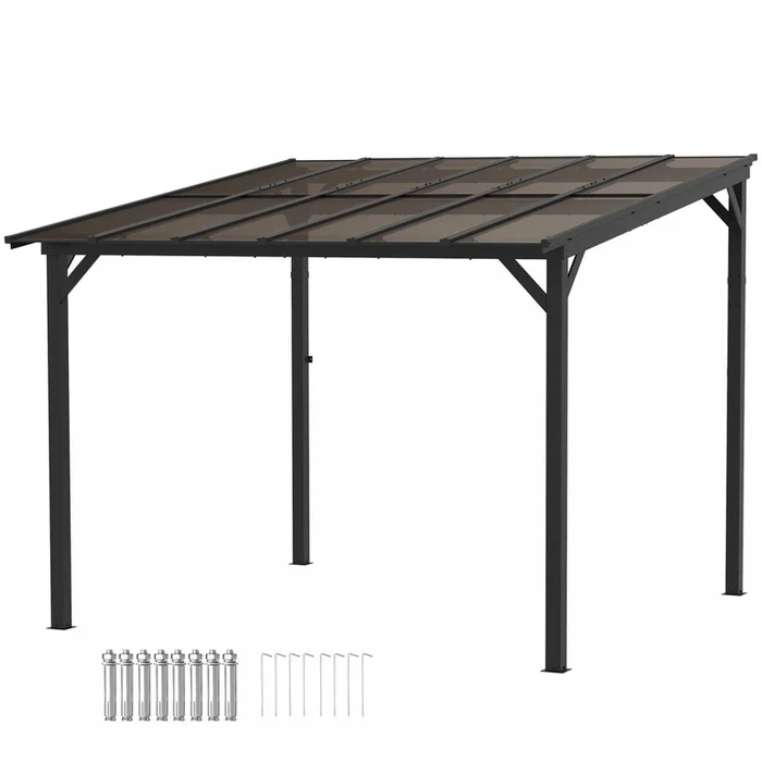 Outsunny 10′ X 10′ Pergola, Upf 50+ & Waterproof Polycarbonate Gazebo