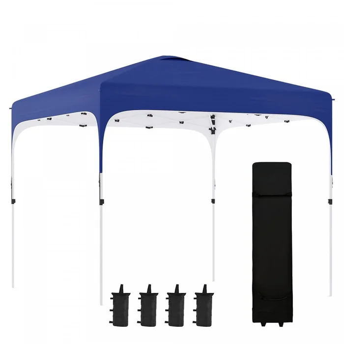 Outsunny 10′ X 10′ Pop Up Canopy Tent, Instant Sun Shelter, Tents For Parties, Height Adjustable, Wi|Outsunny 9.8′ X 9.8′ Gazebo, Tente Pliable Avec Sac De Transport Et Roulettes, 4 Sacs De Poids Pour