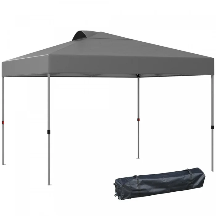 Outsunny 10′ X 10′ Pop Up Canopy Tent With Airy Top Vent And Bag, Grey