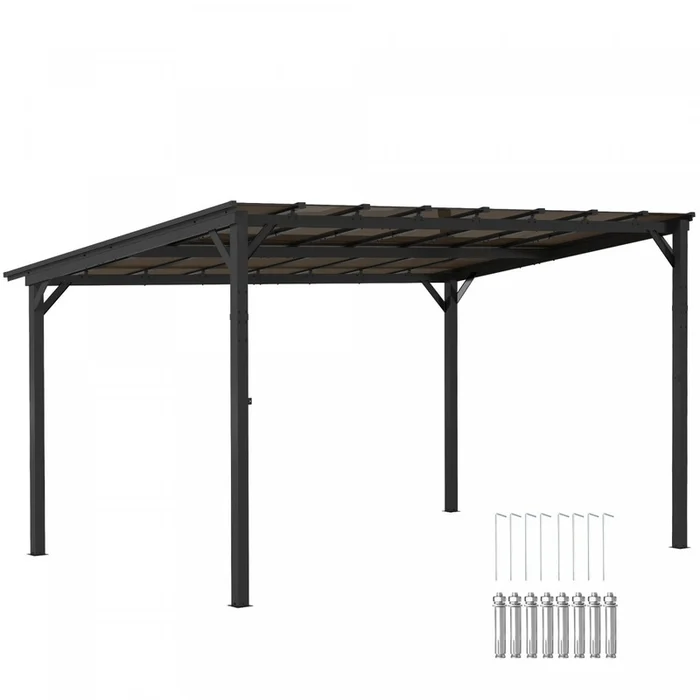 Outsunny 10′ X 14′ Pergola, Upf 50+ & Waterproof Polycarbonate Gazebo
