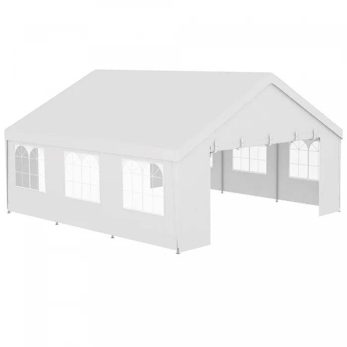 Outsunny 19.5′ X 19′ Party Tent, Uv Protective, With 2 Doors And 6 Windows|Outsunny Tente De Reception, Protection Uv, Avec 2 Portes Et 6 Fenetres
