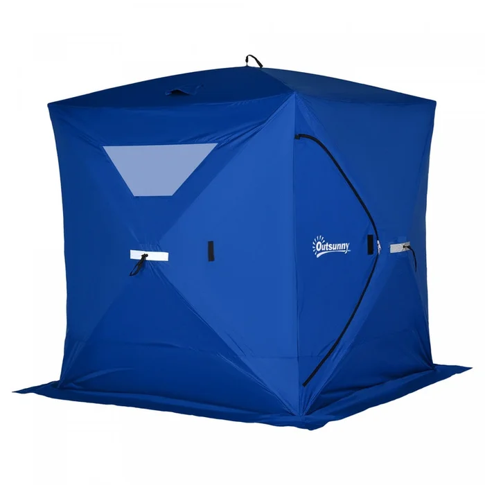 Outsunny 2-4 Person Pop-up Ice Fishing Tent Portable Ice Fishing Shelter With Windproof Windows And |Outsunny 2-4 Personnes Portable Pop-up Tente De Peche Sur Glace Abri De Glace Avec Fenetres De Venti