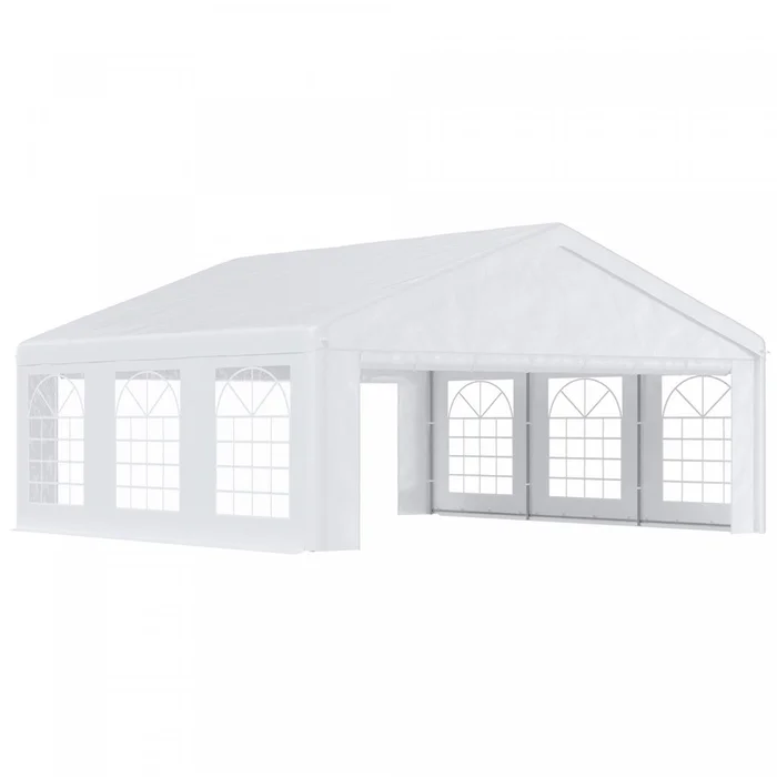 Outsunny 20′ X 20′ Heavy Duty Party Tent, Carport Garage Canopy, Patio Gazebo Canopy With Removable |Outsunny 20’x20′ Grand Abri De Voiture Exterieur Robuste Garage Party Event Tente Patio Gazebo Auven