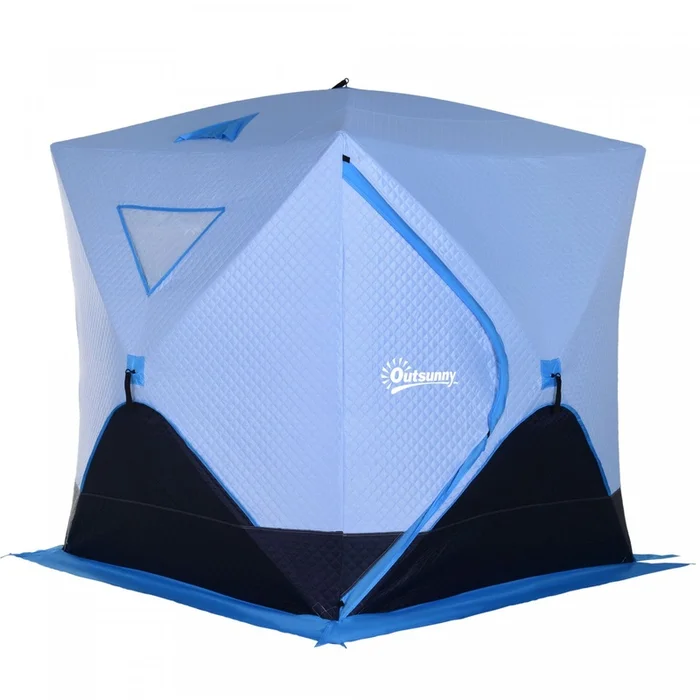 Outsunny 4-person Pop-up Ice Fishing Tent, Insulated Ice Fishing Shelter With Ventilation Windows, D|Abri De Peche Sur Glace Outsunny 2/3/4/5 Personnes Tente De Peche Sur Glace Isolee Pop-up Etanche Po