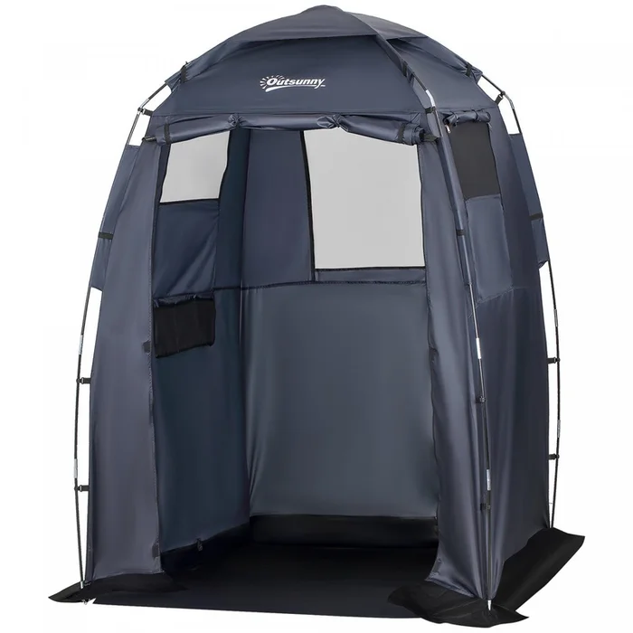 Outsunny 60 X 60 X 82 Shower Tent Extra Wide Changing Room Privacy Portable Camping Shelters With|Outsunny Tente De Douche De Camping Pop Up Pliable Portable Avec Fenetres, Tapis De Sol Et Sac De Tr