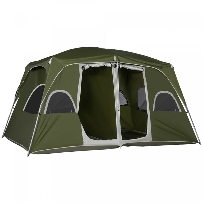 Outsunny Camping Tent Family Tent 4-8 Person With 2 Room And Mesh Windows|Outsunny Tente De Camping 4-8 Pers Avec 2 Pieces Et Fenetres Grillagees