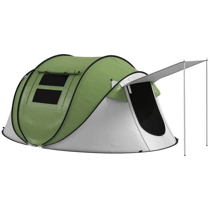 Outsunny Camping Tent With Porch And Carry Bag, 3000mm Waterproof, Green|Outsunny Tente De Camping Avec Porche Et Sac De Transport, Etanche, Vert