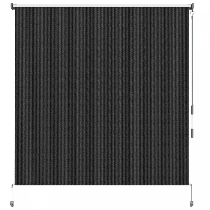Outsunny Outdoor Roller Shade, 6′ X 6′ Patio Door Blinds, Black