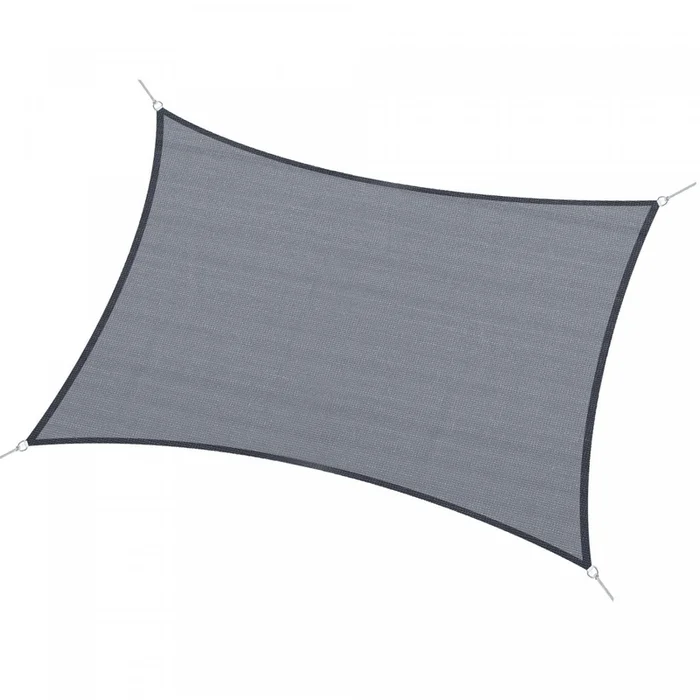 Outsunny Rectangle 13′ X 20′ Canopy Sun Sail Shade Garden Cover Uv Protector Outdoor Patio Lawn Shel|Voile Dombrage Rectangulaire 6l X 4l M Hdpe Gris