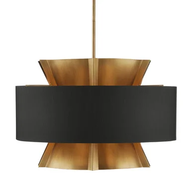Oxenwood Brass & Black Chandelier Six Light Chandelier in Brass/Black (142|9000-0970)