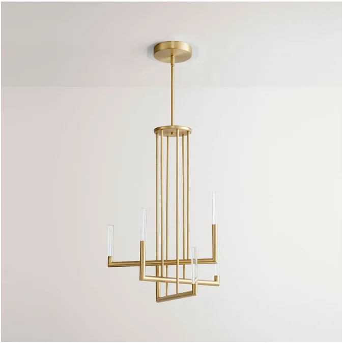 Oxygen 3-24-40 Luster Contemporary Aged Brass LED Chandelier Lamp