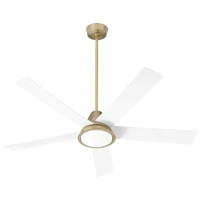 Oxygen Temple 56″ 5-Blade LED Ceiling Fan – Aged Brass/White – 3-115-640