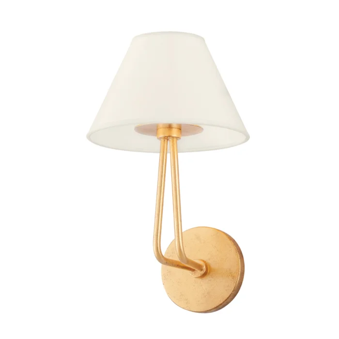 Ozias Wall Sconce 1-Light LED in Vintage Gold Leaf 8L x 8W x 13.75H