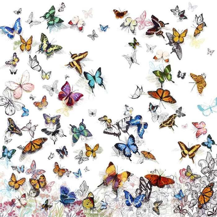 Papillon Giant Art 54×54 Wall Art|uvre dart murale Giant Art Papillon 54×54