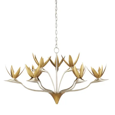 Paradiso Collection Nine Light Chandelier in Contemporary Silver Leaf/Contemporary Gold Leaf/ Contemporary Gold (142|9000-0973)