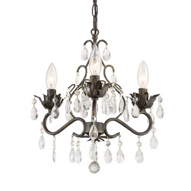 Paris Market Three Light Mini Chandelier in English Bronze (60|4534-EB-CL-MWP)