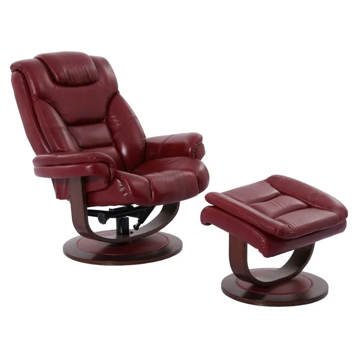 Parker House Monarch Manual Reclining Swivel Chair and Ottoman in Rouge CODE:UNIV10 for 10% Off