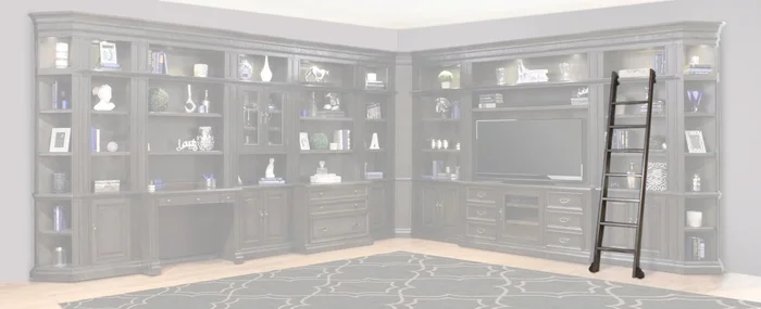 Parker House Washington Heights Library Ladder in Washed Charcoal WAS#495 CLOSEOUT CODE:UNIV10 for 10% Off