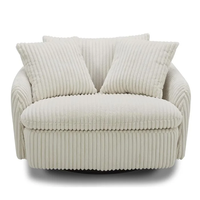 Parker Living Boomer Large Swivel Chair w/ 2 Toss Pillows in Mega Ivory SBMR#912S-MGIV PROMO CODE:UNIV10 for 10% Off