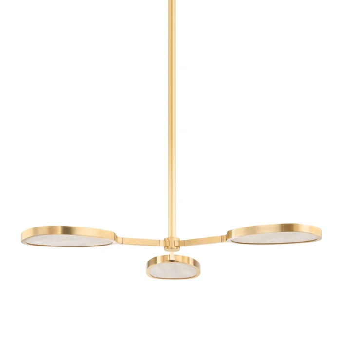 Patras 3-Light Semi Flush in Vintage Brass 38.5L x 38.5W x 5.75H